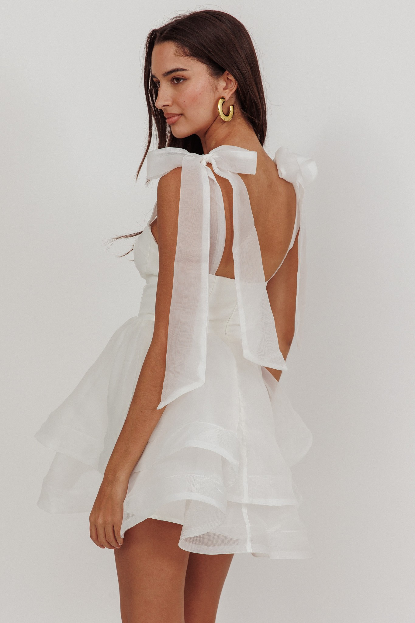 Organza Tie Mini Dress