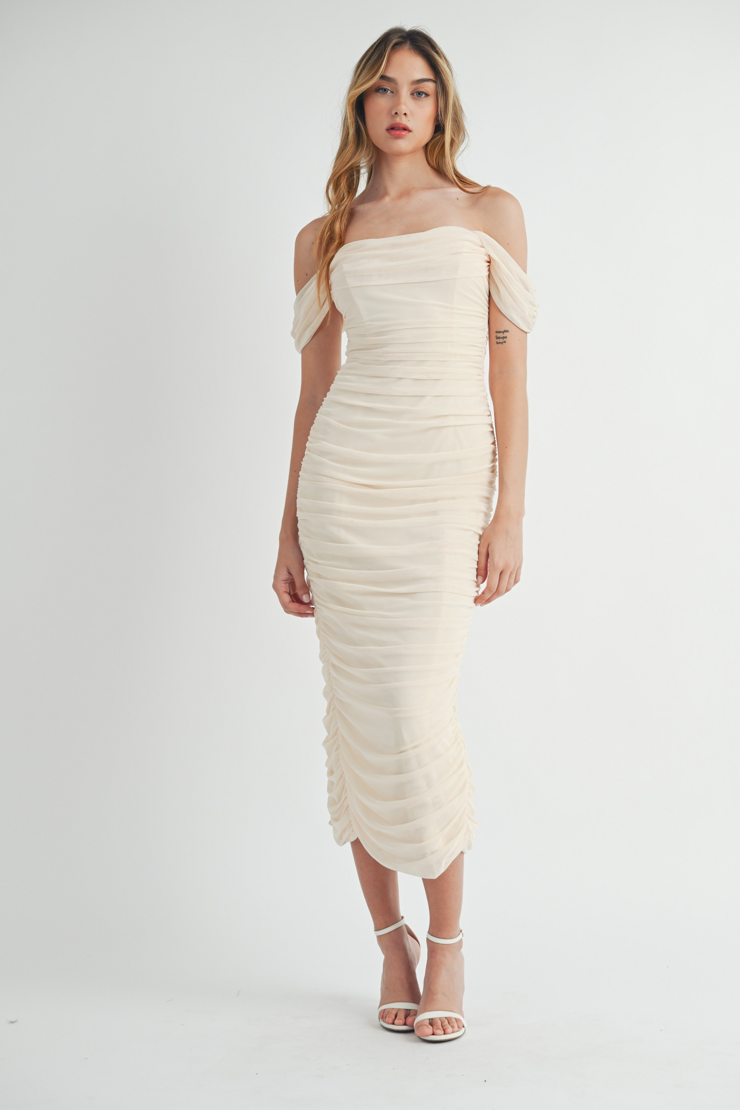 Tube Off Shoulder Midi Dress