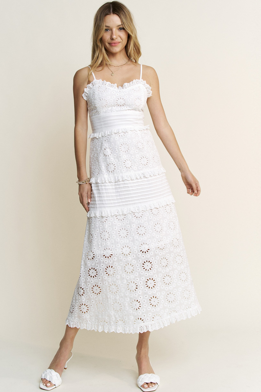 Harper Eyelet Midi Dress