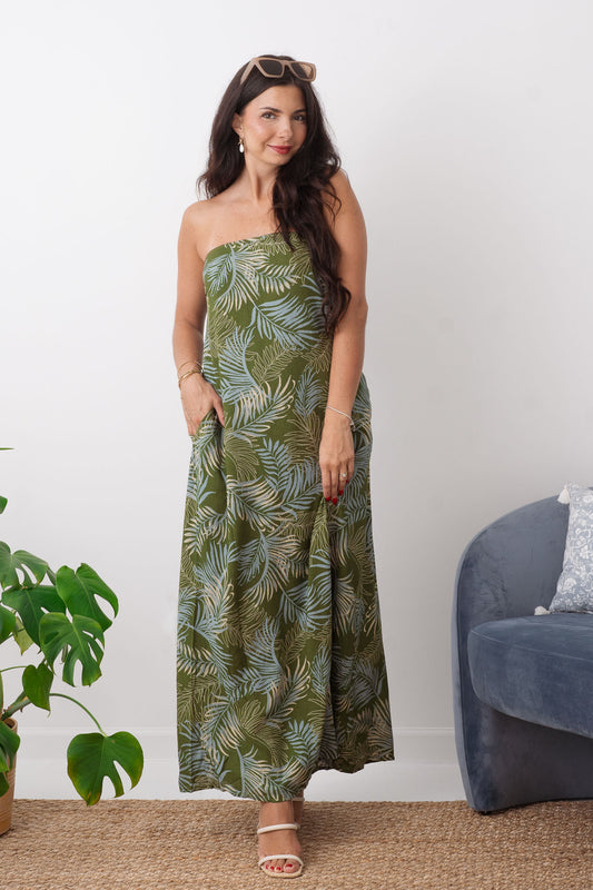 Wishful Thinking Strapless Drape Back Maxi Dress