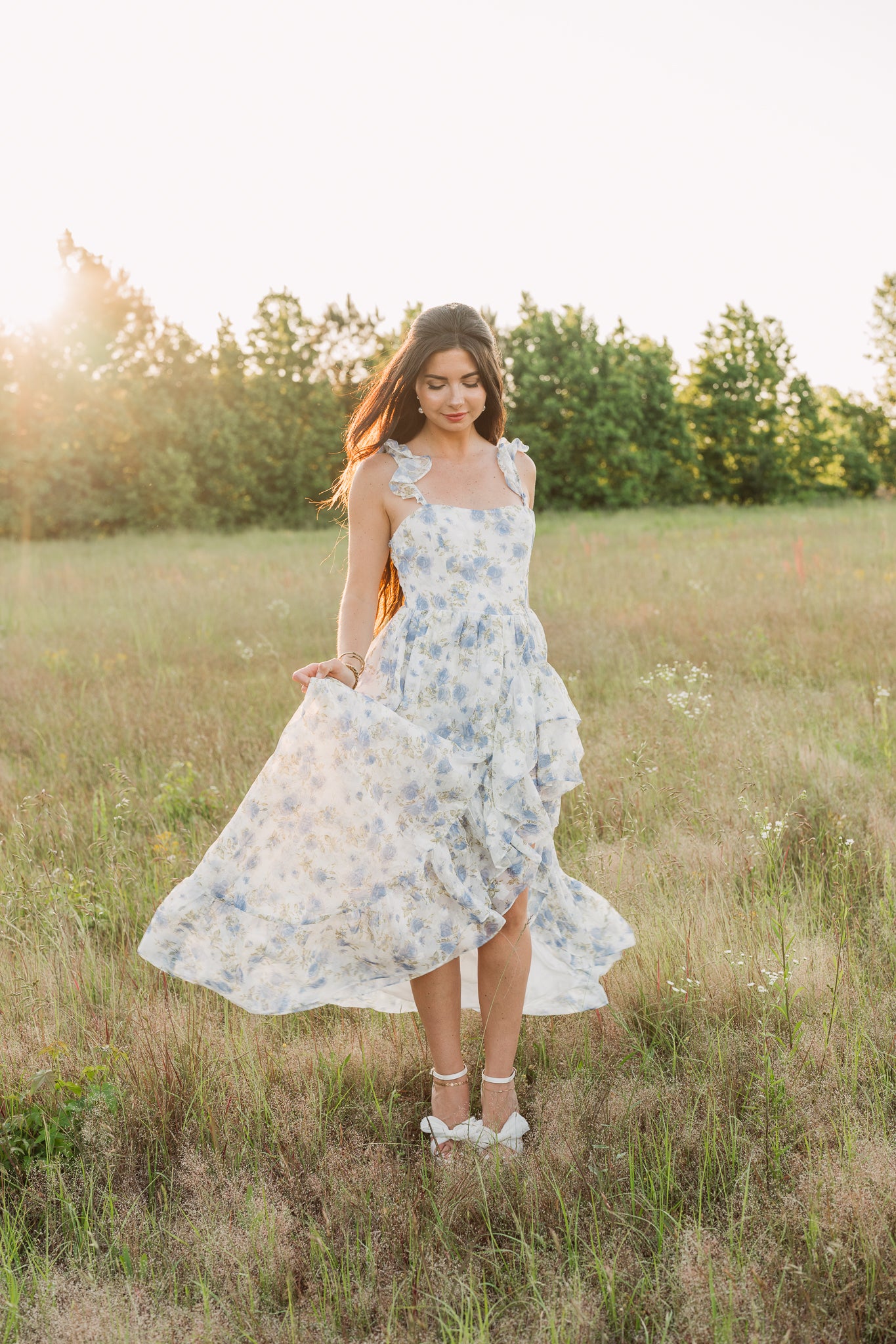 Waverly Romantic Rose Print Dress
