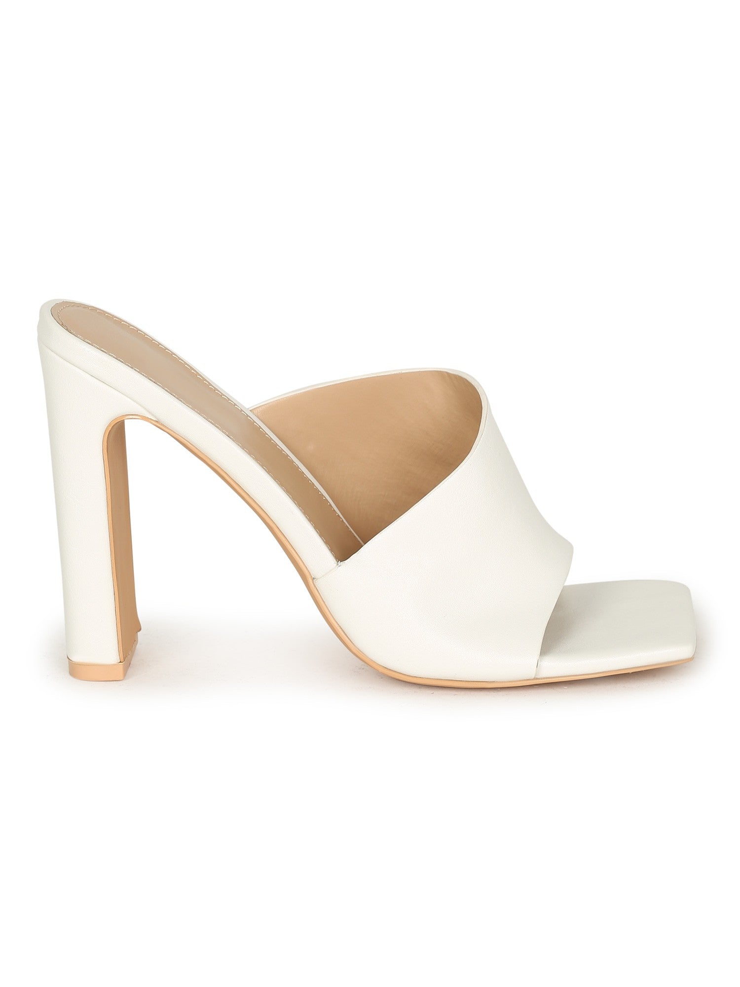 Maelee White Mule Heels – Little White Dress